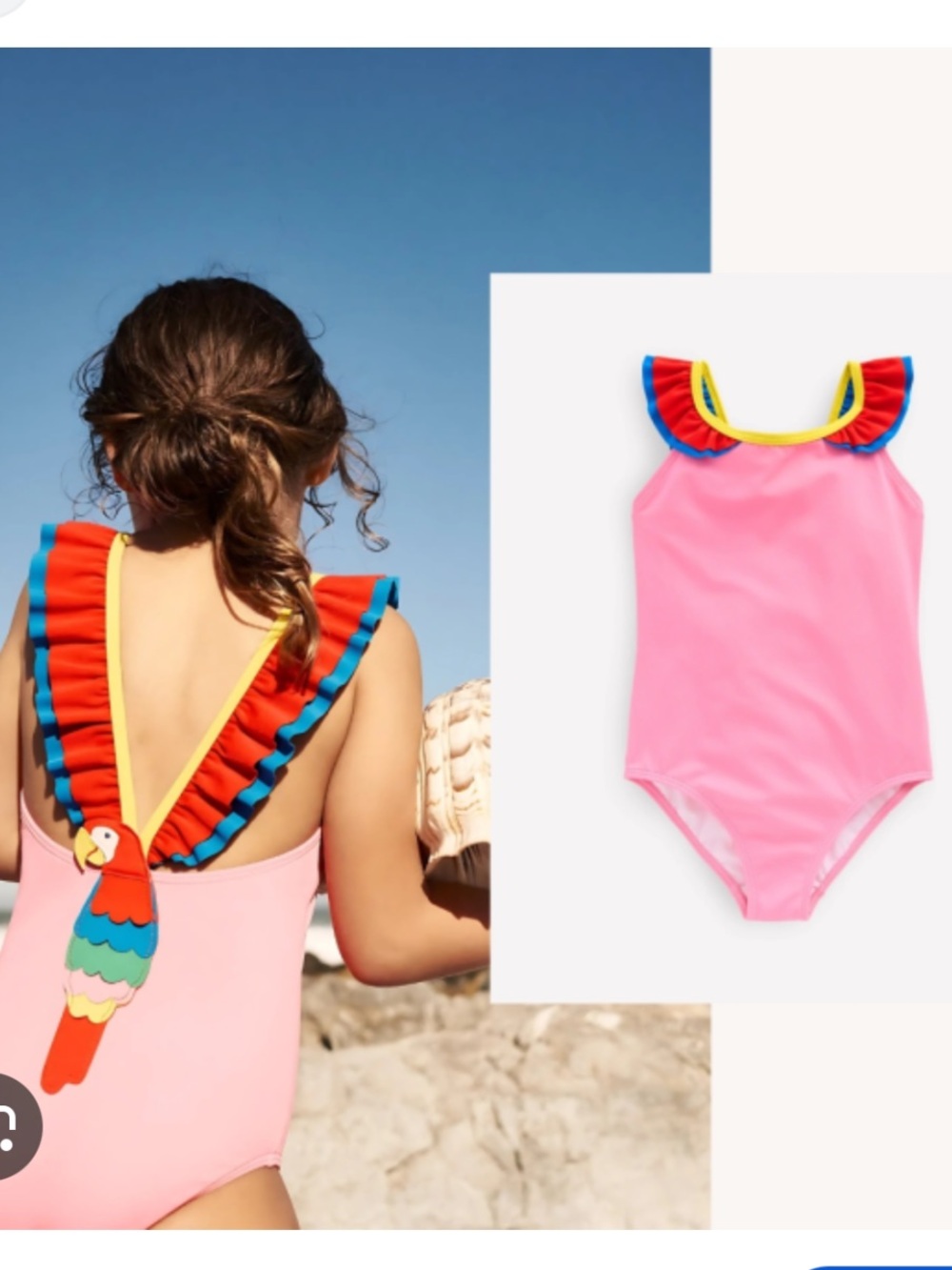 Mini Boden Hallie Frill Strap Swimsuit, Size 11-12 Y
